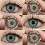 Xpoko Colored Contact Lenses 1pair Natural Eye Lens Blue Eye Lenses Brown Lenses Gray Pupils Cosmetic Green Contacts