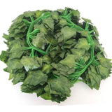 Xpoko 12pcs 2M Ivy Green Fake Leaves Garland Plant Vine Foliage Home Decor Plastic Rattan String Wall Decoration Artificial Plants