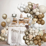 Coffee Brown Balloons Arch White Sand Khaki Brown Gold Balloons Garland Kit Baby Shower Wedding Party Birthday Decoration Jungle