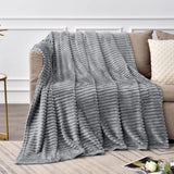 Xpoko Grey Throw Blanket for Couch 3D Ribbed Jacquard Soft Warm Decorative Fuzzy Blanket Cozy Lightweight Throw Blankets for Bed, Sofa