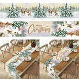 Christmas Table Runner Merry Christmas Decorations For Home 2024 Cristmas Table Flag Cover Navidad Noel Gift New year Tablecloth