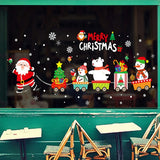 Christmas Window Stickers Merry Christmas Decorations for Home 2024 Christmas Wall Sticker Kids Room New Year Decoration 2025