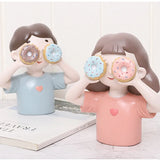 Xpoko Cute family resin figurines fairy garden miniature resin ornaments creative home accessories birthday gifts room decoration