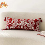 Xpoko 30X70CM American Jacquard Cushion Cover 2024 New Red Light Luxury Pillow Covers Decorative Long Waist throw Pillow Cases