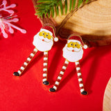 Xpoko Christmas Gifts Creative Long Legs Santa Claus Christmas Earrings for Women Cute Painting Oil Animal Elk Christmas Tree Earring New Year Jewelry