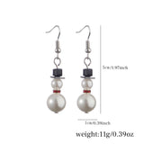 Xpoko Creative Crystal Christmas Tree Earrings for Women Fashion White Snowman Drop Earring Girls Festival Party Jewelry Accessories