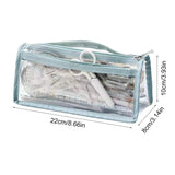 Xpoko back to school Transparent PVC Pencil Case Waterproof Large Capacity Double Layer Pen Bag Ins Style Makeup Bag Storage Bag School Stationery