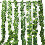 Xpoko 230cm 72 Leaves Vine Artificial Hanging Plants Liana Silk Fake Ivy Leave for Wall Green Garland Decoration Home Decor Party Vine