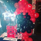 Xpoko Red Black Balloons Arch Garland Kit Graduation BBQ Casino Party Decoration Baby Shower Red Black Confetti Balloon Birthday Decor