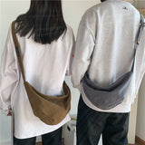 Xpoko Hobos Canvas Crossbody Bag for Women Fashion Students Messenger Shoulder Bags Casual Women's Totes Female Handbag Large Capacity