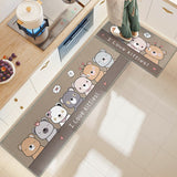 Xpoko Kawaii Rabbit Kitchen Mat Long Anti-slip Welcome Entrance Doormat Soft Water And Oil Absorption Household Carpet Home Decoration