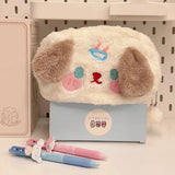 Xpoko back to school Kawaii Plush Pencil Case Cute Large Capacity Desktop Storage Pen Pouch Makeup Storage Bag Students School Stationery Supplies