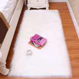Xpoko Soft Sheepskin Plush Carpet Imitation Bedside Mat Bedroom decoration Sofa Cushion White Plush Rugs Red Living Room Fur Carpet