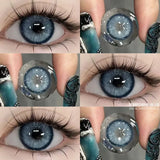 Xpoko Colored Contact Lenses 1pair Natural Eye Lens Blue Eye Lenses Brown Lenses Gray Pupils Cosmetic Green Contacts