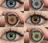 Xpoko Colored Contact Lenses 1pair Natural Eye Lens Blue Eye Lenses Brown Lenses Gray Pupils Cosmetic Green Contacts