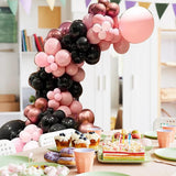 100Pcs Baby Pink and Black Balloons Garland Arch Kit Wedding Girl Women Birthday Princess Party Decoration Rose Gold Balloon Set