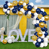 106Pcs Navy Blue Balloon Garland Kit White Gold Confetti Ballon Arch Graduation Wedding Boy 1st Birthday Baby Shower Party Decor