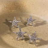 Xpoko Lizakosht Star Earrings with Rhinestones Simple Classic Jewelry