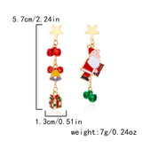 Xpoko Christmas Gifts Fashion Christmas Asymmetrical Drop Earrings for Women Santa Claus Bells Snowman Xmas Tree Boots Hat Earring Girls Party Jewelry