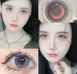 Xpoko Color Contact Lenses with Diopters Blue Graduated Colored Lenses Cosplay Color Lens Green Lenses Pink Lenses Anime Lenses