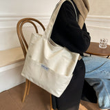 Xpoko Women's Shoulder Bag Fashion Casual Simple Large Capacity Handbag for Women New Solid Canvas Brand Designer Female Shopper Bags