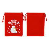 Xpoko 5Pcs/Lot Christmas Velvet Bags 9x12 13x18cm Small Candy Gift Bag Drawstring Pouch Xmas Favor Bracelet Jewelry Packaging Bags