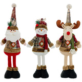 Xpoko Telescopic Long Legs Snowman Santa Claus Elk Doll Christmas Party Ornament Merry Christmas Decor Gift Happy New Year 2025