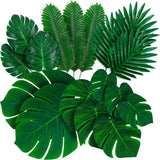 Artificial Tropical Palm Leaves Safari Jungle Decorations Hawaiian Luau Party Leaf Home Table Decor Wedding Birthday Fake Plants