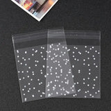 Xpoko 100pcs Plastic Transparent Cellophane Bags Polka Dot Candy Cookie Gift Bag with DIY Self Adhesive Pouch Celofan Bags for Party