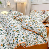 Xpoko Cartoon Dinosaur Bedding Set Bed Flat sheet Pillowcase Twin Full Queen Princess Style Bed Linen Kids Girls Duvet Cover No Filler