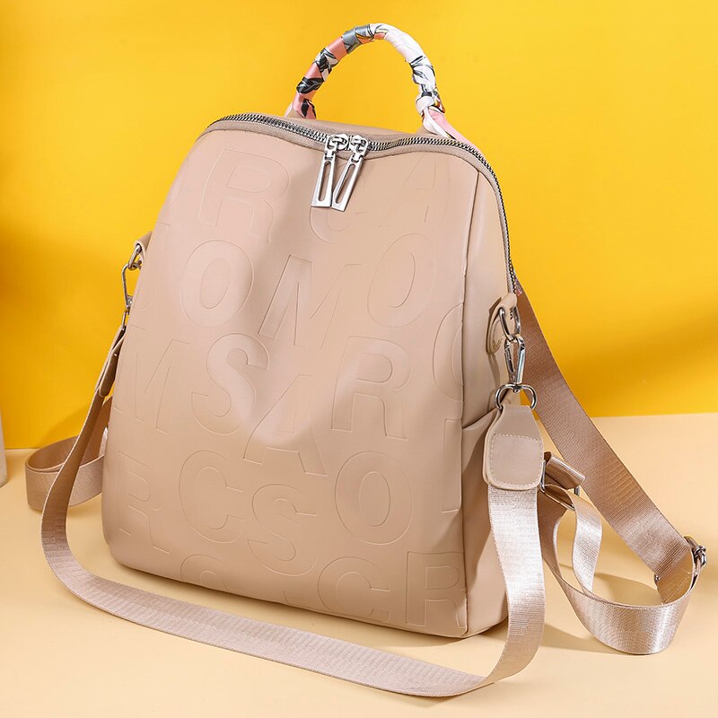 Xpoko New Women Ribbon Backpacks Designer High Quality Soft Leather Letters Back Bag Brand Female Travel Bags Mochilas Mujer Backbags