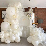 Xpoko Christmas Pure White Balloon Garland Arch Kit Transparent Latex Baloon Wedding Birthday Party Decoration Kids Baby Shower Ballons