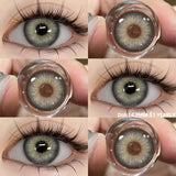 Xpoko Colored Contact Lenses 1pair Natural Eye Lens Blue Eye Lenses Brown Lenses Gray Pupils Cosmetic Green Contacts