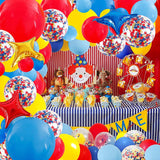 Xpoko Carnival Circus Balloon Garland Arch Kit Red Blue Yellow Confetti Balloon Star Foil Toy Ballon Party Birthday Decoration Rainbow