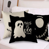 Xpoko Hollow Skull Linen Square Throw Pillow Case Decorative Cushion Cover Pillowcover for Sofa 18"X 18" Throw Pillow Covers