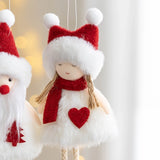 Xpoko Christmas Plush Doll Cloth Santa Claus Snowman Elk Hanging Pendant Merry Christmas Tree Decorations For Home Xmas Ornaments Noel