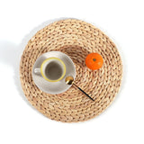 Xpoko Round Woven Placemats for Dining Table Wicker Straw Heat Resistant Place Mats Anti-Skidding Pad