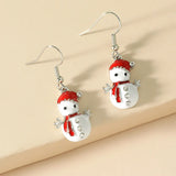 Xpoko Christmas Gifts Cute Christmas Snowman Earrings for Women Elegant Snowflake Christmas Tree Sock Bells Earrings New Year Party Jewelry Gift