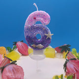 Xpoko Princess Birthday Mermaid Pearl Candle Cake Topper Decor Girl 1 2 3 4 5 6 7 8 9 Year Old Wedding Dessert Cupcake Baking Supplies