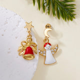 Xpoko Christmas Gifts New Trend Asymmetric Christmas Earrings for Women Cute Bear Santa Claus Christmas Tree Snowman Drop Earrings Girls Party Jewelry