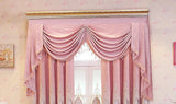 Xpoko European High-end Chenille Curtains for Living Room Bedroom Window Valance Embroidery Fresh Pink Decor Custom Elegant Lace Tulle