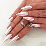 Xpoko 24Pcs detachable Long Stiletto False Nails Almond Fake Nails with gradient Design Press on fake Nails Full Cover Manicure Tips