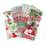 Xpoko 50Pcs Christmas Candy Bag Santa Gift Bag Christmas Decoration for Home Snowflake Present Bag Xmas Wrap Holders New Year 2024