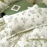 Xpoko Floral Printed Duvet Cover Set with Sheet Pillowcases No Filling Warm Cute Cartoon Bed Linen Full Queen Size Home Bedding Set