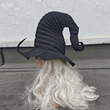 Xpoko New Witch Hat Halloween Dark Curse Party Decorate Prop Black Witch Hat Ladies Men Wizard Pointy Hat Cosplay Costume Accessories