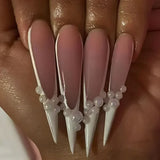 Xpoko 24Pcs detachable Long Stiletto False Nails Almond Fake Nails with gradient Design Press on fake Nails Full Cover Manicure Tips