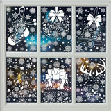 Xpoko Christmas Wall Sticker Snowflake Noel Bell Elk Xmas Wreath Socks Window Glass Electrostatic Stickers Merry Christmas Decor 2024