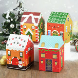 Xpoko 5 Christmas Candy Box House Shape Gift Boxes Merry Christmas Decorations 2023 New Year Birthday Party Packaging Bags Kids Favors