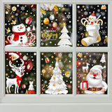 Xpoko Christmas Wall Stickers Snowman Elk Santa Claus Xmas Tree Window Glass Static Stickers Merry Christmas Decor Happy New Year 2025