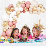 118Pcs Retro Dusty Pink Balloons Arch Kit Wedding Balloons Garland Decor Chrome Gold 1st Birthday Globos Baby Shower Party Decor